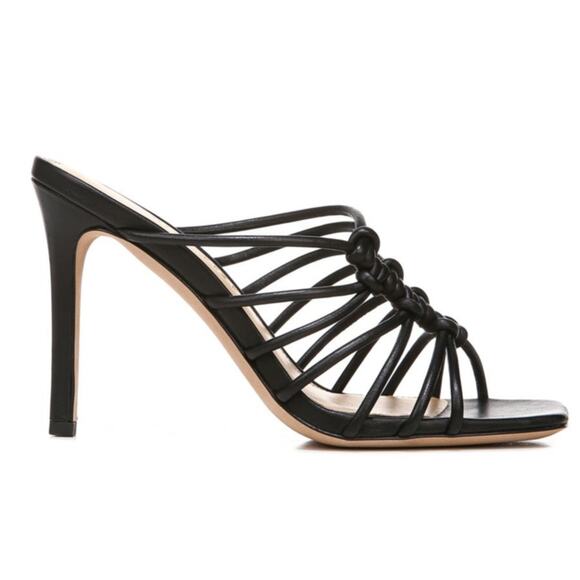 Veronica Beard NWOB Avita Black Leather Knotted Strap Sandal Size 6.5 Stiletto - Picture 2 of 11